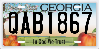 GA license plate QAB1867