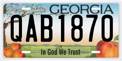 GA license plate QAB1870
