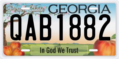 GA license plate QAB1882