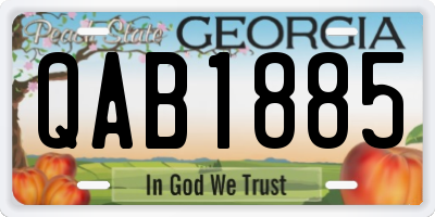 GA license plate QAB1885