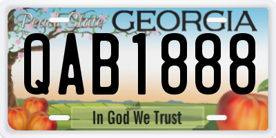 GA license plate QAB1888