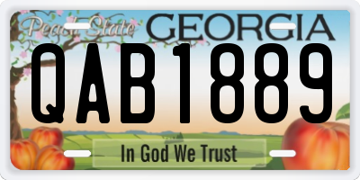 GA license plate QAB1889