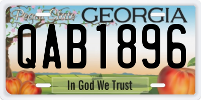 GA license plate QAB1896