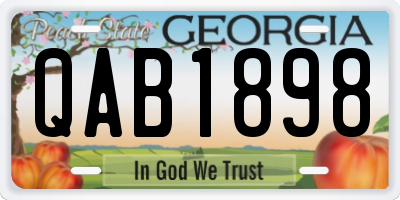 GA license plate QAB1898