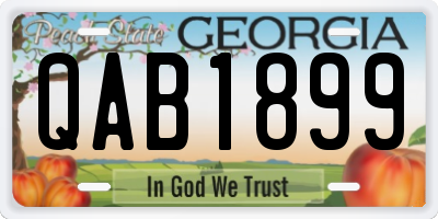 GA license plate QAB1899