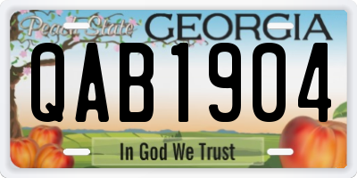 GA license plate QAB1904