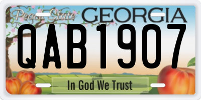 GA license plate QAB1907