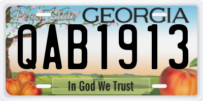 GA license plate QAB1913