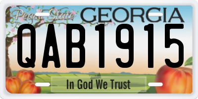 GA license plate QAB1915