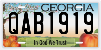 GA license plate QAB1919