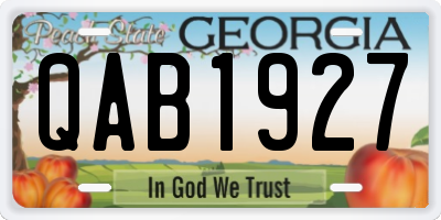 GA license plate QAB1927