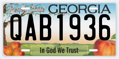 GA license plate QAB1936