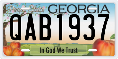 GA license plate QAB1937