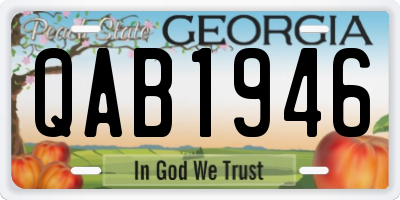 GA license plate QAB1946