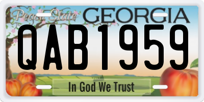 GA license plate QAB1959