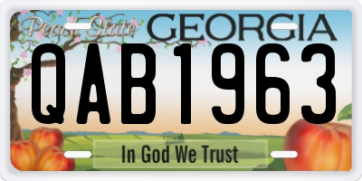 GA license plate QAB1963
