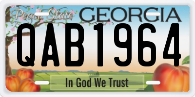 GA license plate QAB1964