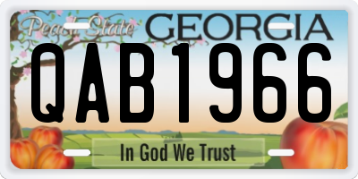 GA license plate QAB1966