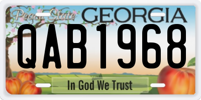 GA license plate QAB1968