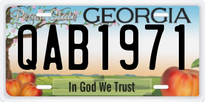 GA license plate QAB1971