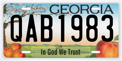 GA license plate QAB1983