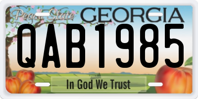 GA license plate QAB1985