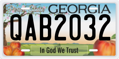 GA license plate QAB2032