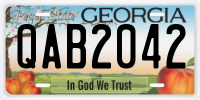 GA license plate QAB2042