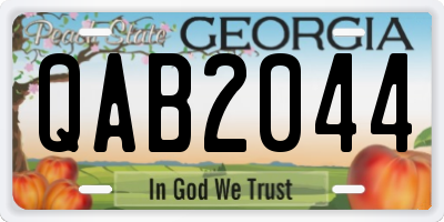 GA license plate QAB2044