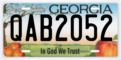 GA license plate QAB2052