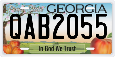 GA license plate QAB2055