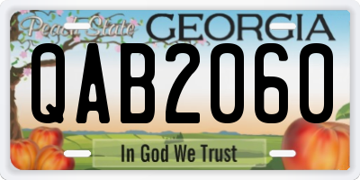 GA license plate QAB2060