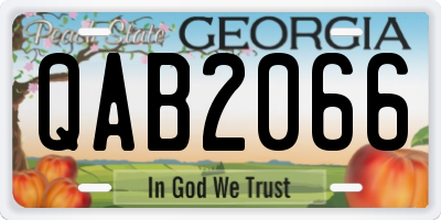 GA license plate QAB2066