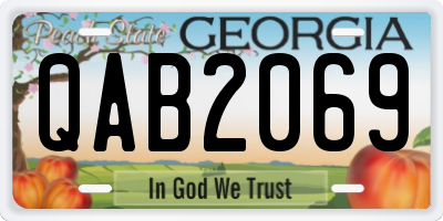 GA license plate QAB2069