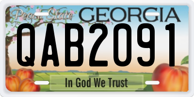 GA license plate QAB2091