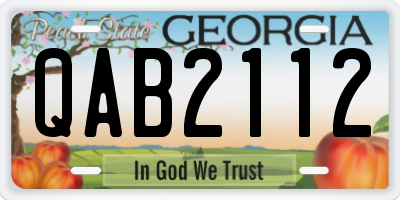 GA license plate QAB2112