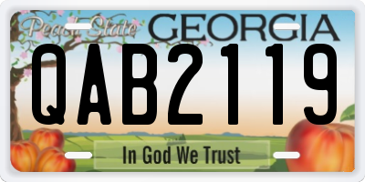 GA license plate QAB2119
