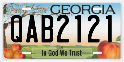 GA license plate QAB2121