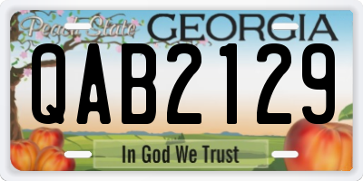 GA license plate QAB2129