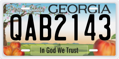 GA license plate QAB2143