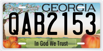 GA license plate QAB2153