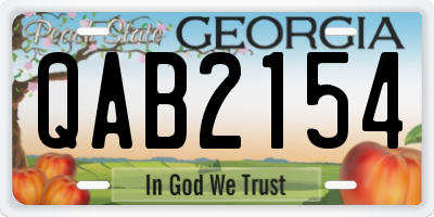 GA license plate QAB2154