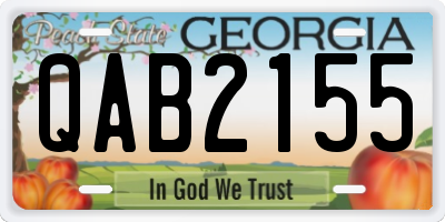 GA license plate QAB2155