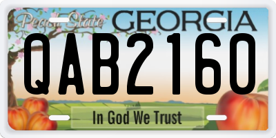 GA license plate QAB2160