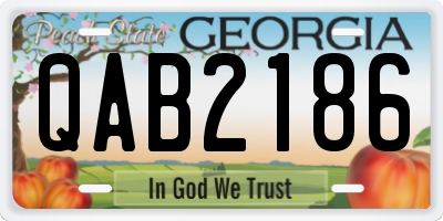 GA license plate QAB2186