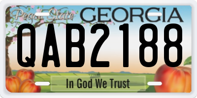 GA license plate QAB2188