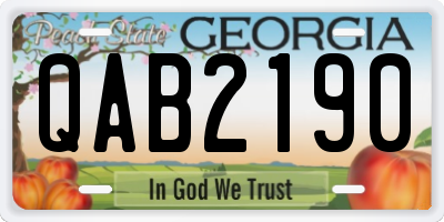 GA license plate QAB2190
