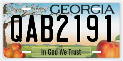 GA license plate QAB2191