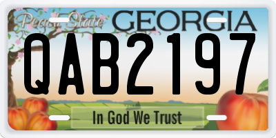GA license plate QAB2197