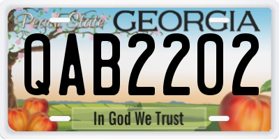 GA license plate QAB2202